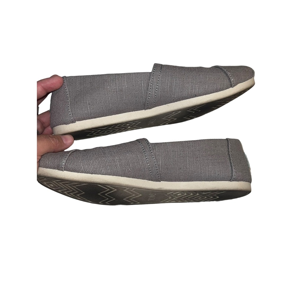 Toms Heavy‎ Grey Canvas Flat Loafers Women's Size 7.5 Comfort Leisure - Picture 5 of 6